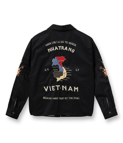 Mid 1960s Style Cotton Vietnam Jacket “VIETNAM MAP”:BLACK