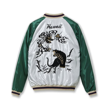 TOYO ENTERPRISE(東洋エンタープライズ) TAILOR TOYO（テーラー東洋） Lot No. TT15877-128 / Late 1950s Style Acetate Souvenir Jacket “HAWAII MAP” × “DRAGON & TIGER”