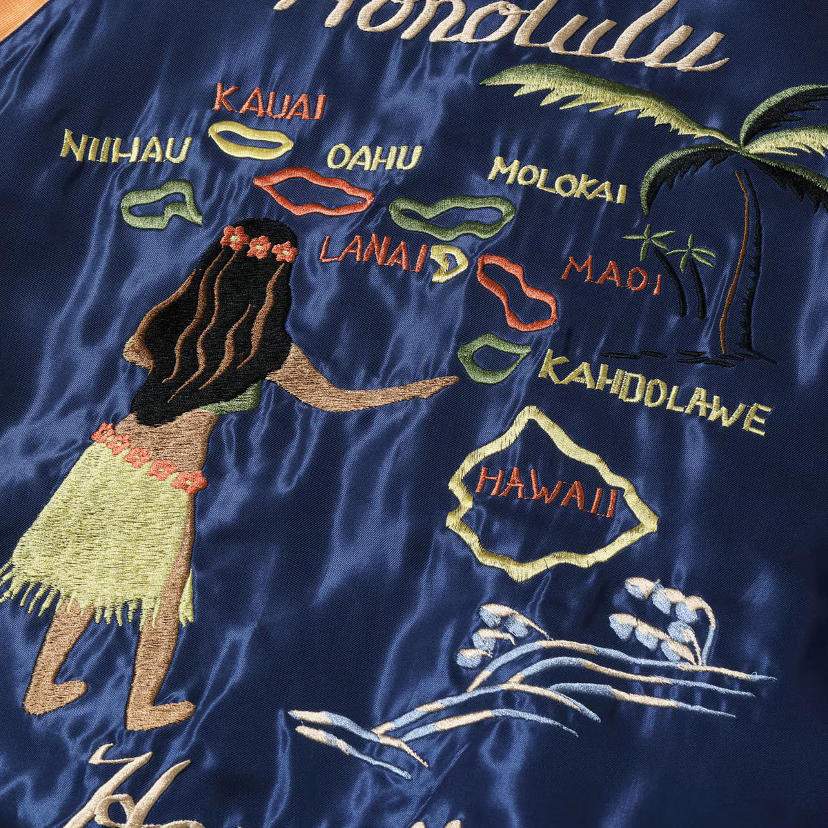 TOYO ENTERPRISE(東洋エンタープライズ) TAILOR TOYO（テーラー東洋） Lot No. TT15877-128 / Late 1950s Style Acetate Souvenir Jacket “HAWAII MAP” × “DRAGON & TIGER”