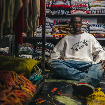 セントマイケル SM-HR8-0000-C38 BJ_CREW NECK SWEAT / YOUNG / WHT メンズ 長袖 プリント スウェット トレーナー BerBerJin コラボ