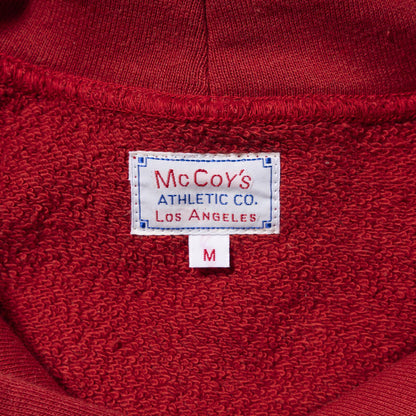 9 OZ. LOOPWHEEL RAGLAN HOODED SWEATSHIRT:CHERRY MC24118