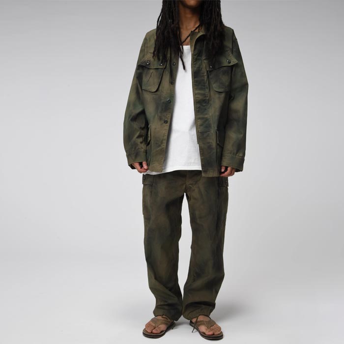 バウワウ BW241-JFPC JUNGLE FATIGUE CARGO PANTS SPRAY CAMO メンズ カーゴパンツ グリンベレー
