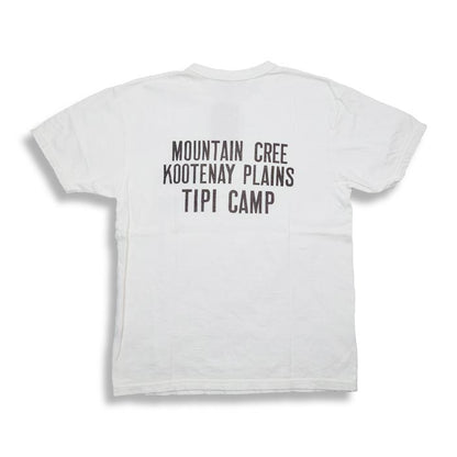 ウエス 652309 TIPI CAMP Tシャツ ホワイト メンズ 半袖 プリント Tシャツ カットソー バックプリント