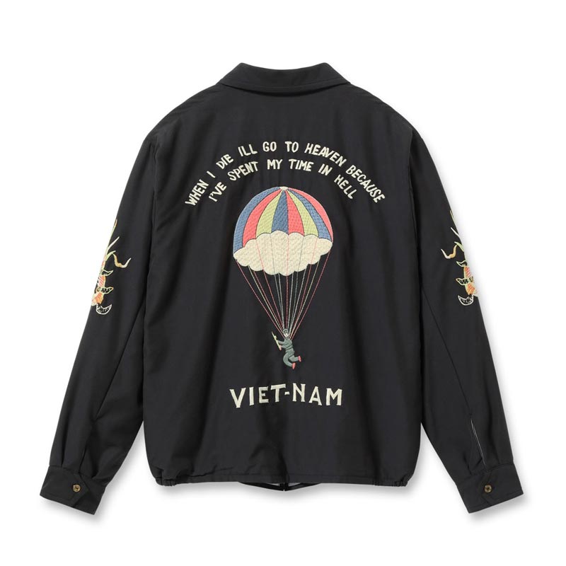 テーラー東洋 Lot No. TT15685-119 Mid 1960s Style Cotton Rayon Vietnam Jacket “PARACHUTE” (AGING MODEL)  ブラック メンズ ベトジャン