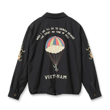 テーラー東洋 Lot No. TT15685-119 Mid 1960s Style Cotton Rayon Vietnam Jacket “PARACHUTE” (AGING MODEL)  ブラック メンズ ベトジャン