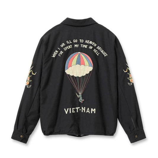 テーラー東洋 Lot No. TT15685-119 Mid 1960s Style Cotton Rayon Vietnam Jacket “PARACHUTE” (AGING MODEL)  ブラック メンズ ベトジャン