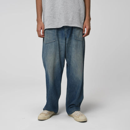 バウワウ BW241-UADT US ARMY M35 DENIM TROUSERS INDIGO AGEING ストレートタイプ デニムファティーグパンツ インディゴ メンズ