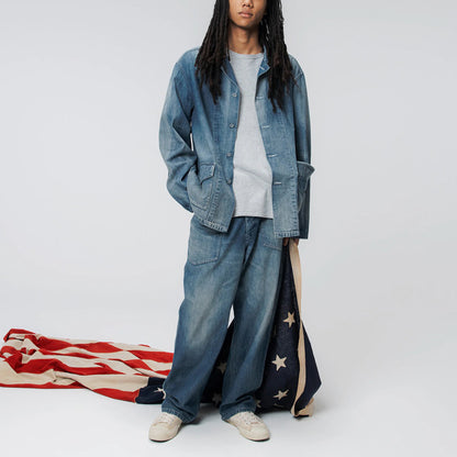 バウワウ BW241-UADT US ARMY M35 DENIM TROUSERS INDIGO AGEING ストレートタイプ デニムファティーグパンツ インディゴ メンズ