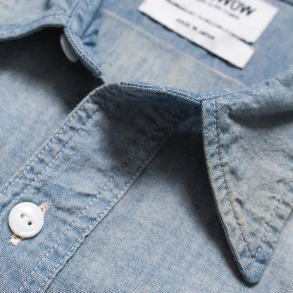 バウワウ BW241-CSSA CHAMBRAY SHIRTS SUNBURN AGEING INDIGO SUNBURN AGEING デニム シャンブレーシャツ インディゴ メンズ