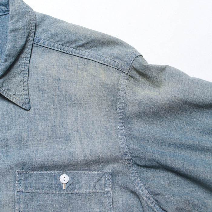 バウワウ BW241-CSSA CHAMBRAY SHIRTS SUNBURN AGEING INDIGO SUNBURN AGEING デニム シャンブレーシャツ インディゴ メンズ