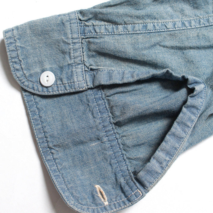 バウワウ BW241-CSSA CHAMBRAY SHIRTS SUNBURN AGEING INDIGO SUNBURN AGEING デニム シャンブレーシャツ インディゴ メンズ