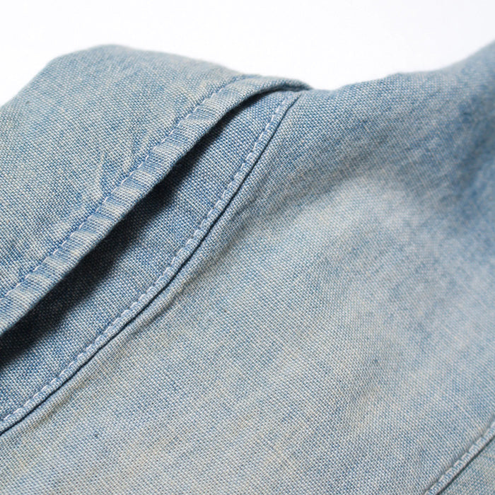バウワウ BW241-CSSA CHAMBRAY SHIRTS SUNBURN AGEING INDIGO SUNBURN AGEING デニム シャンブレーシャツ インディゴ メンズ