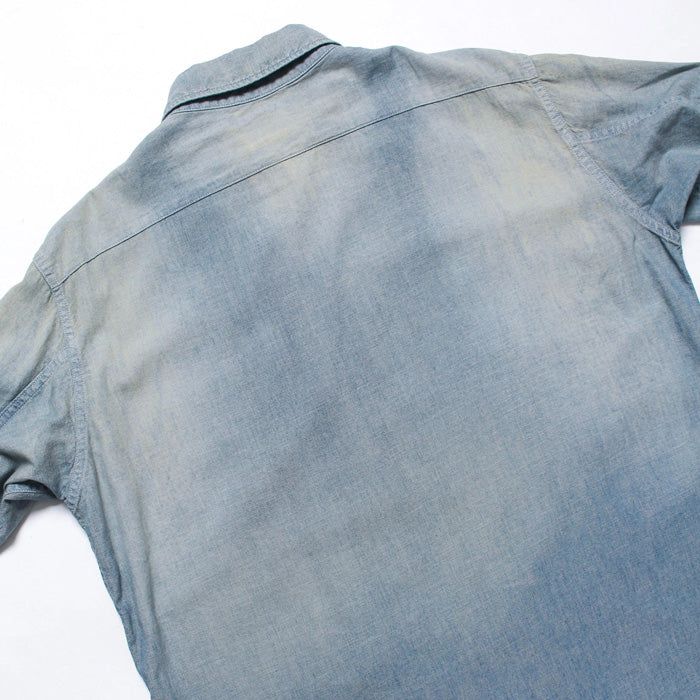 バウワウ BW241-CSSA CHAMBRAY SHIRTS SUNBURN AGEING INDIGO SUNBURN AGEING デニム シャンブレーシャツ インディゴ メンズ