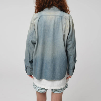 バウワウ BW241-CSSA CHAMBRAY SHIRTS SUNBURN AGEING INDIGO SUNBURN AGEING デニム シャンブレーシャツ インディゴ メンズ