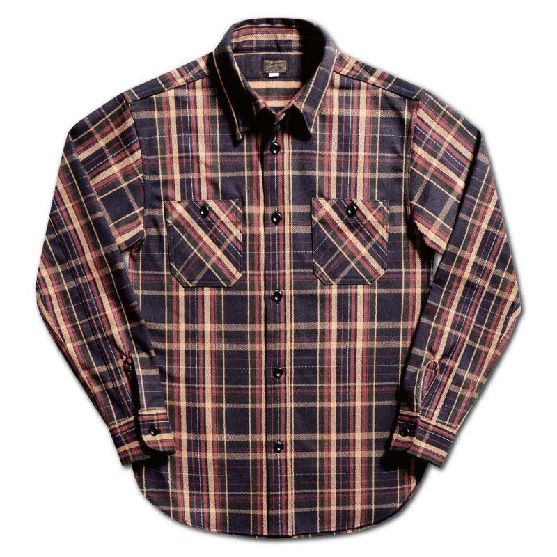 25SS デラックスウエア HV-55 JAPAN ANTIQUE COLOR ネイビーパープル メンズ 長袖 ネルシャツ 11oz