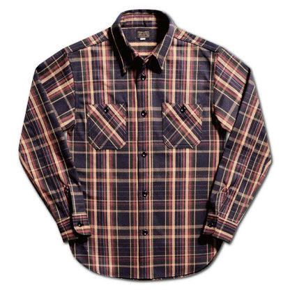25SS デラックスウエア HV-55 JAPAN ANTIQUE COLOR ネイビーパープル メンズ 長袖 ネルシャツ 11oz