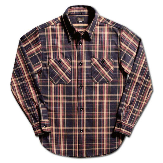 25SS デラックスウエア HV-55 JAPAN ANTIQUE COLOR ネイビーパープル メンズ 長袖 ネルシャツ 11oz