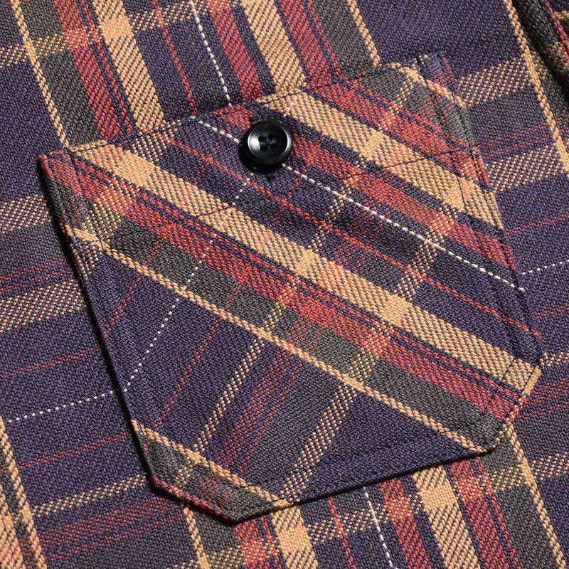 25SS デラックスウエア HV-55 JAPAN ANTIQUE COLOR ネイビーパープル メンズ 長袖 ネルシャツ 11oz