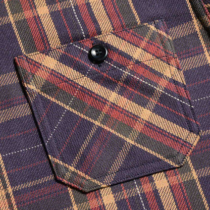 25SS デラックスウエア HV-55 JAPAN ANTIQUE COLOR ネイビーパープル メンズ 長袖 ネルシャツ 11oz