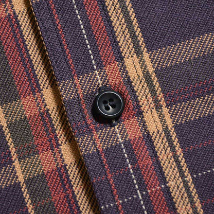 25SS デラックスウエア HV-55 JAPAN ANTIQUE COLOR ネイビーパープル メンズ 長袖 ネルシャツ 11oz