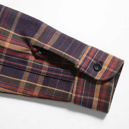 25SS デラックスウエア HV-55 JAPAN ANTIQUE COLOR ネイビーパープル メンズ 長袖 ネルシャツ 11oz