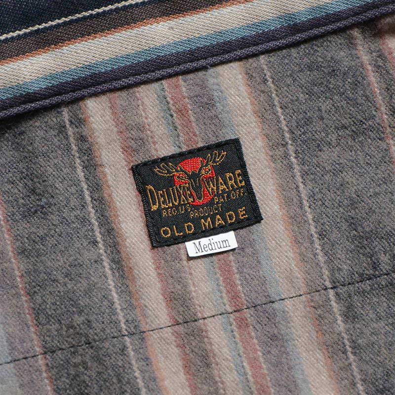 25SS デラックスウエア HV-56 NATIVE STRIPE ネイビーストライプ メンズ 長袖 ネルシャツ 10.5oz
