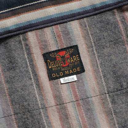 25SS デラックスウエア HV-56 NATIVE STRIPE ネイビーストライプ メンズ 長袖 ネルシャツ 10.5oz