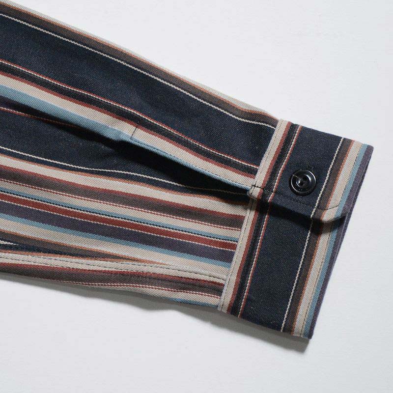 25SS デラックスウエア HV-56 NATIVE STRIPE ネイビーストライプ メンズ 長袖 ネルシャツ 10.5oz
