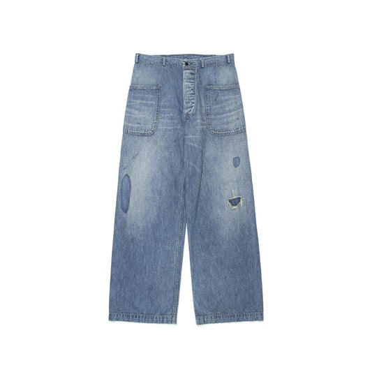 バウワウ BW251-U4DTS USN M44 DUNGAREE TROUSERS, SIDE SEAMLESS インディゴ エイジング メンズ USN M44トラウザーズ デニム