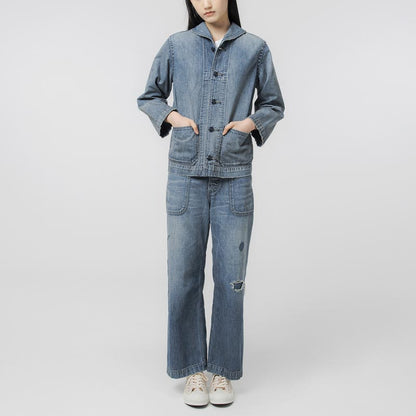 バウワウ BW251-U4DTS USN M44 DUNGAREE TROUSERS, SIDE SEAMLESS インディゴ エイジング メンズ USN M44トラウザーズ デニム