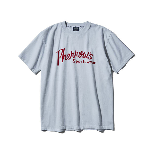 フェローズ 23S-PT1 Pherrow's Sports メンズ 半袖 プリント Tシャツ Sky Gray