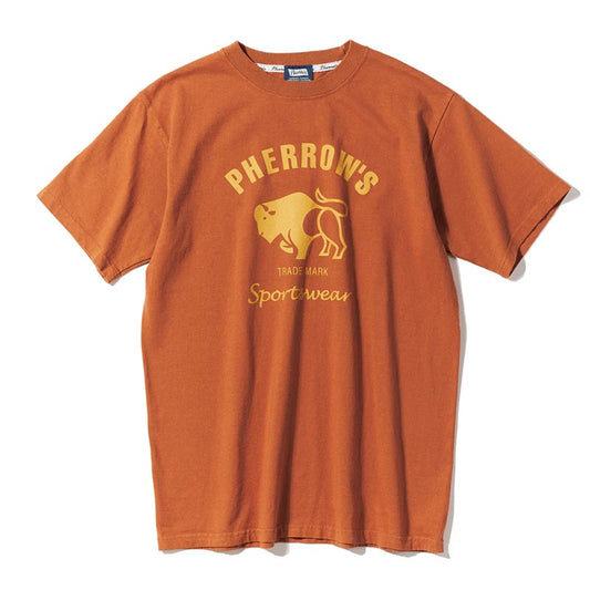 フェローズ 25S-PT2 バッファロー プリントTシャツ B.オレンジ メンズ 半袖 カットソー