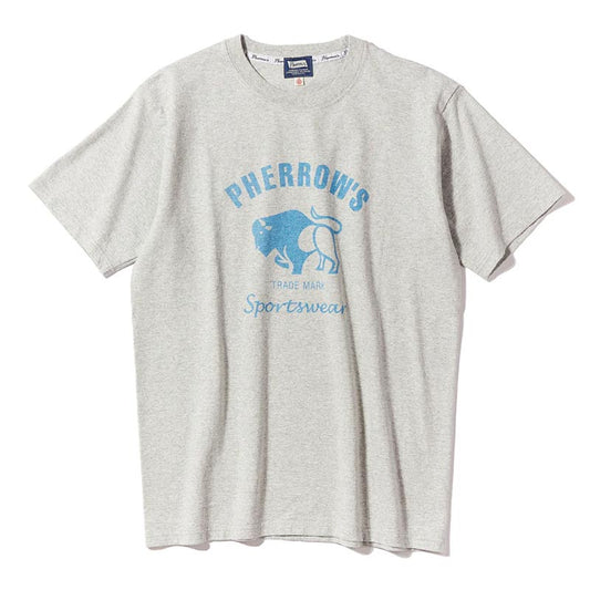 フェローズ 25S-PT2 バッファロー プリントTシャツ H.グレー メンズ 半袖 カットソー