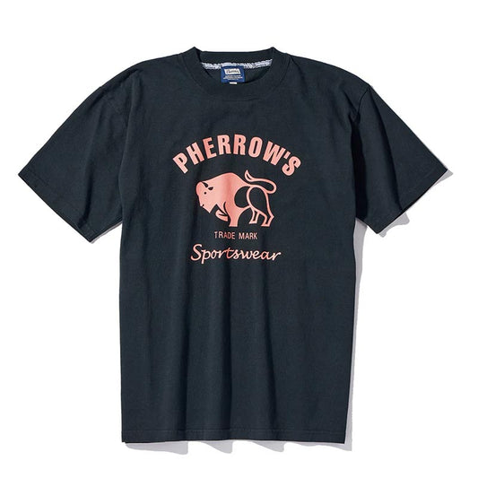 フェローズ 25S-PT2 バッファロー プリントTシャツ S.ブラック メンズ 半袖 カットソー