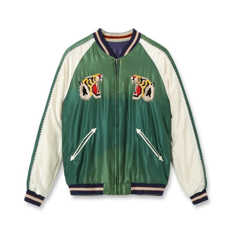 テーラー東洋 Lot No. TT15710-145 Early 1950s Style Acetate Souvenir Jacket “TIGER HEAD” × “JAPAN MAP” (AGING MODEL)
