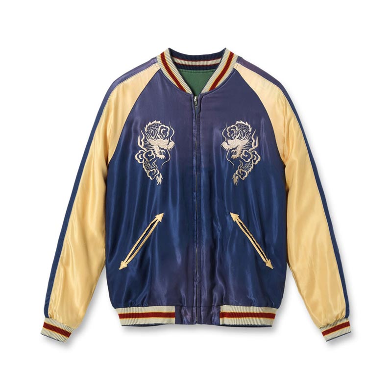 テーラー東洋 Lot No. TT15710-145 Early 1950s Style Acetate Souvenir Jacket “TIGER HEAD” × “JAPAN MAP” (AGING MODEL)