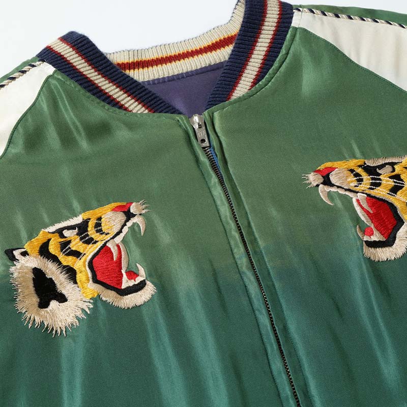 テーラー東洋 Lot No. TT15710-145 Early 1950s Style Acetate Souvenir Jacket “TIGER HEAD” × “JAPAN MAP” (AGING MODEL)