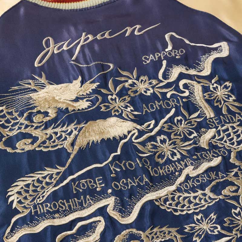 テーラー東洋 Lot No. TT15710-145 Early 1950s Style Acetate Souvenir Jacket “TIGER HEAD” × “JAPAN MAP” (AGING MODEL)