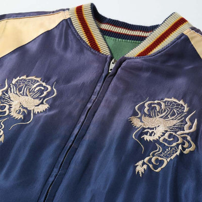 テーラー東洋 Lot No. TT15710-145 Early 1950s Style Acetate Souvenir Jacket “TIGER HEAD” × “JAPAN MAP” (AGING MODEL)
