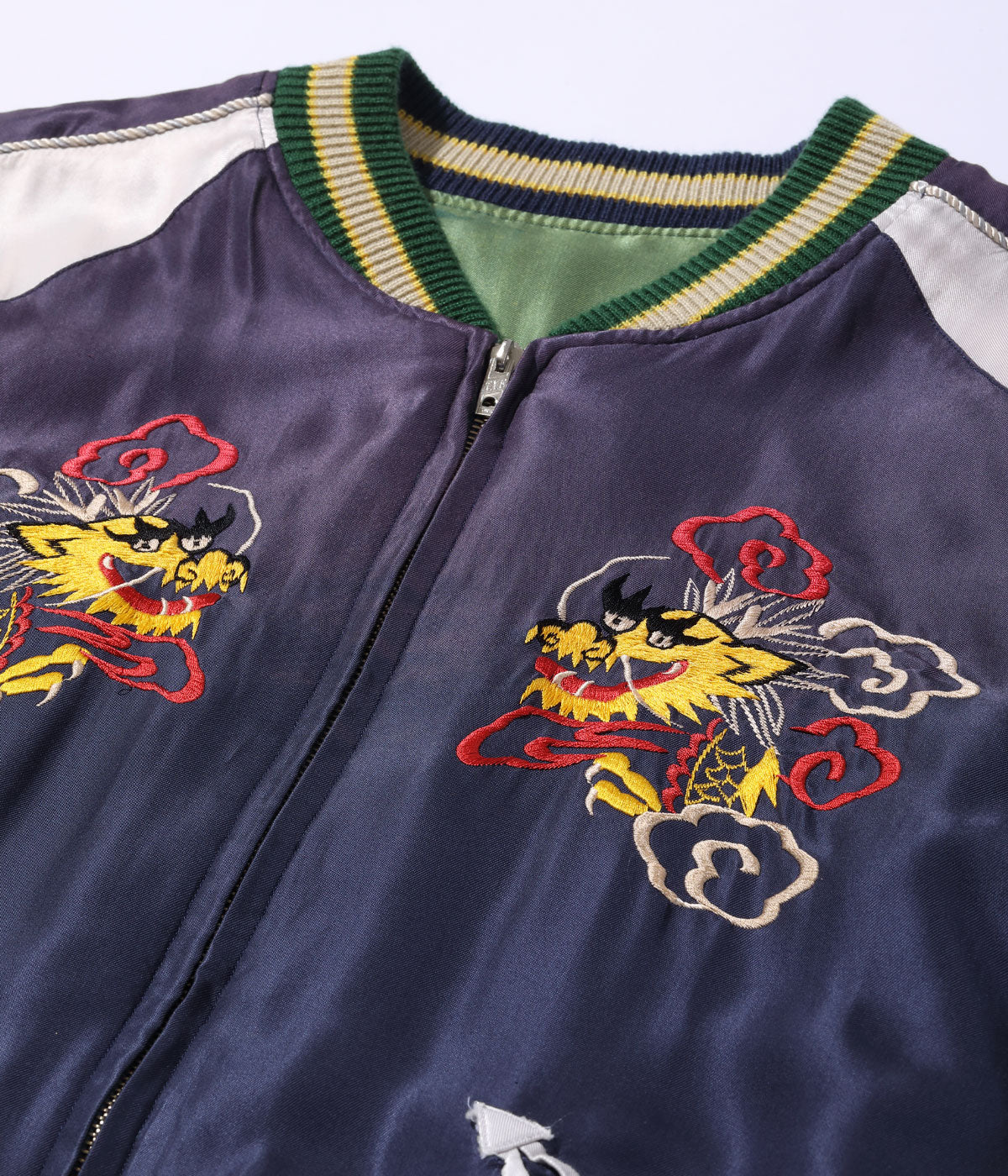 テーラー東洋 Lot No. TT15492-128 / Mid 1950s Style Acetate Souvenir Jacket “DRAGON” × “DRAGON & TIGER” (AGING MODEL)