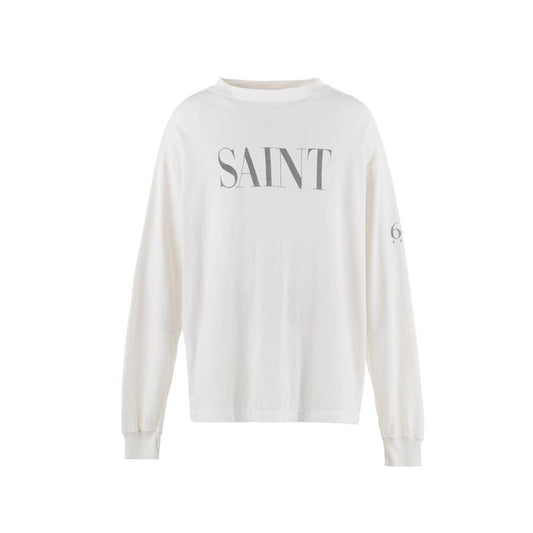セントマイケル SM-HR8-0000-035 LS TEE / SAINT / WHITE メンズ 長袖 プリント Tシャツ ロンT カットソー