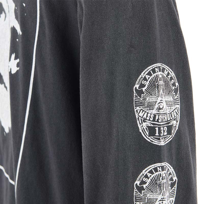 セントマイケル SM-HR8-0000-033 LS TEE / LOVE SAINT / BLACK メンズ 長袖 プリント Tシャツ ロンT カットソー バックプリント
