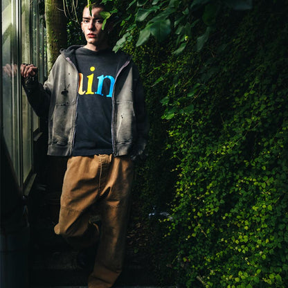 セントマイケル SM-HR8-0000-032 LS TEE / SAINT / BLACK メンズ 長袖 プリント Tシャツ ロンT カットソー レインボーロゴ