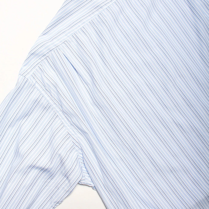バウワウ BW241-BRSS BANDANNA REPAIR STRIPE SHIRTS BLUE STRIPE バンダナ ストライプ ボタンダウンシャツ ブルー メンズ