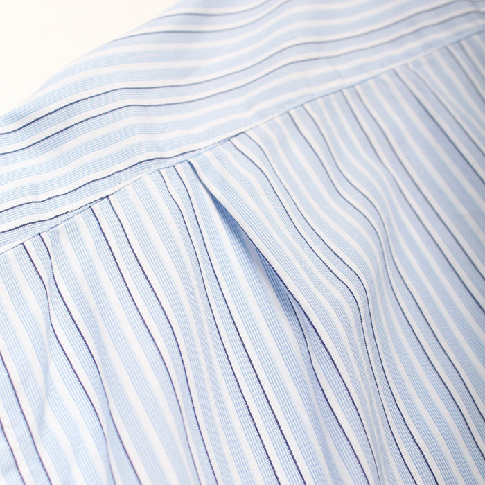 バウワウ BW241-BRSS BANDANNA REPAIR STRIPE SHIRTS BLUE STRIPE バンダナ ストライプ ボタンダウンシャツ ブルー メンズ