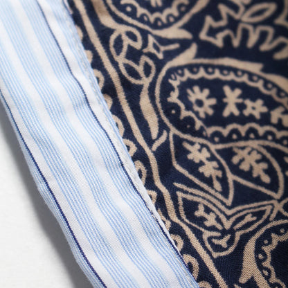 バウワウ BW241-BRSS BANDANNA REPAIR STRIPE SHIRTS BLUE STRIPE バンダナ ストライプ ボタンダウンシャツ ブルー メンズ