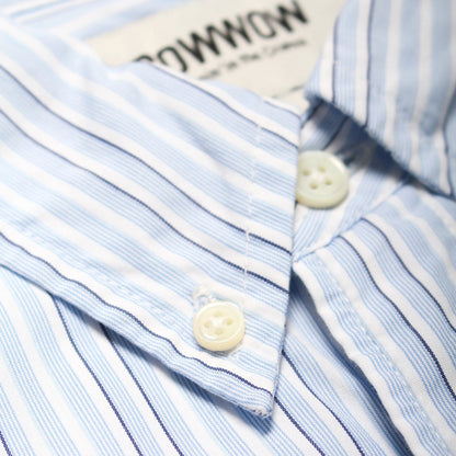 バウワウ BW241-BRSS BANDANNA REPAIR STRIPE SHIRTS BLUE STRIPE バンダナ ストライプ ボタンダウンシャツ ブルー メンズ