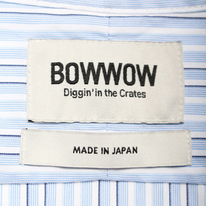 バウワウ BW241-BRSS BANDANNA REPAIR STRIPE SHIRTS BLUE STRIPE バンダナ ストライプ ボタンダウンシャツ ブルー メンズ