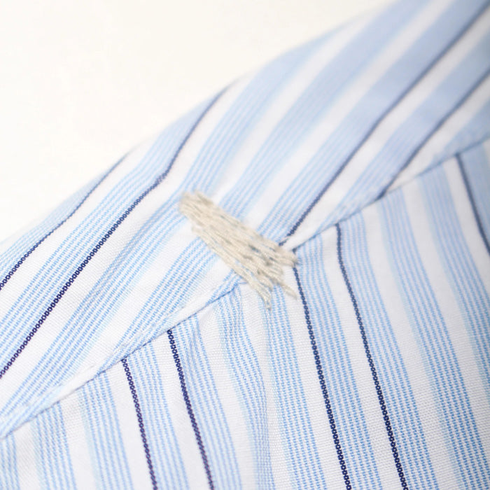 バウワウ BW241-BRSS BANDANNA REPAIR STRIPE SHIRTS BLUE STRIPE バンダナ ストライプ ボタンダウンシャツ ブルー メンズ