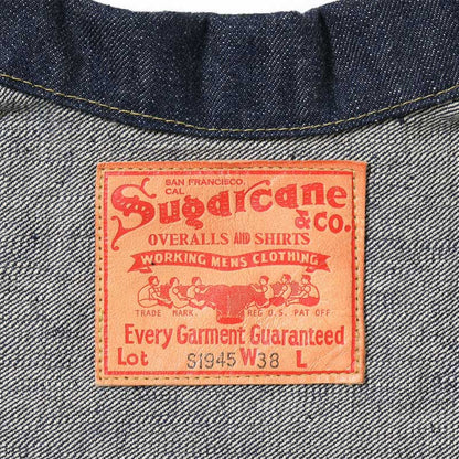 シュガーケーン Lot No. SC19010T / SUGAR CANE Super “Denim” Collectibles #10 14oz. BLUE DENIM BLOUSE “S1945” MODEL (T-BACK) 420N NON WASH 大戦モデル デニムジャケット Tバック ノンウォッシュ メンズ